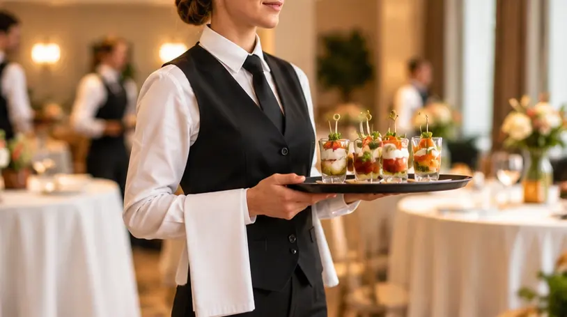 Servicekraft bei einem professionellen Catering-Event